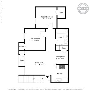 2BR/1BA - The Carmen