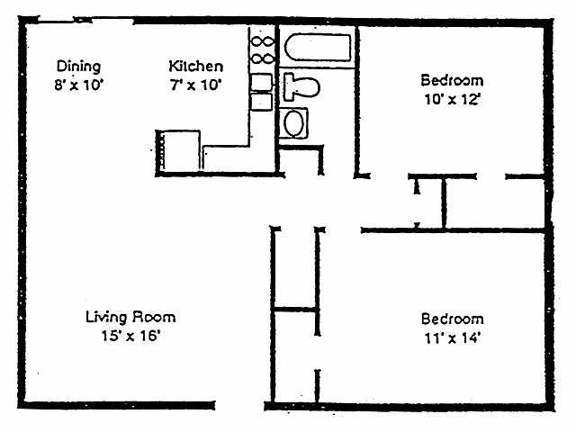 2BR/1BA - English Garden Apartments