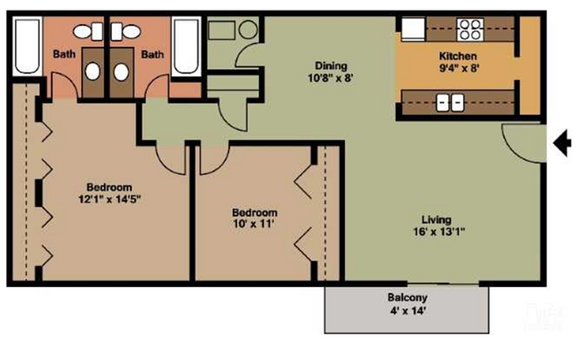 Floorplan - Abbey Lane Apartments