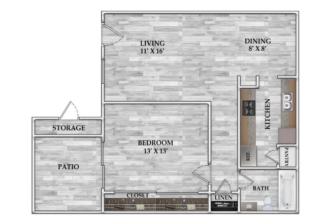1x1 659 sf oaks.png - Serena Oaks Apartments