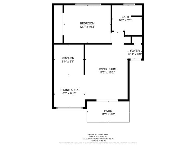 1 b/1 ba floor plan - Olive Tree Apartments