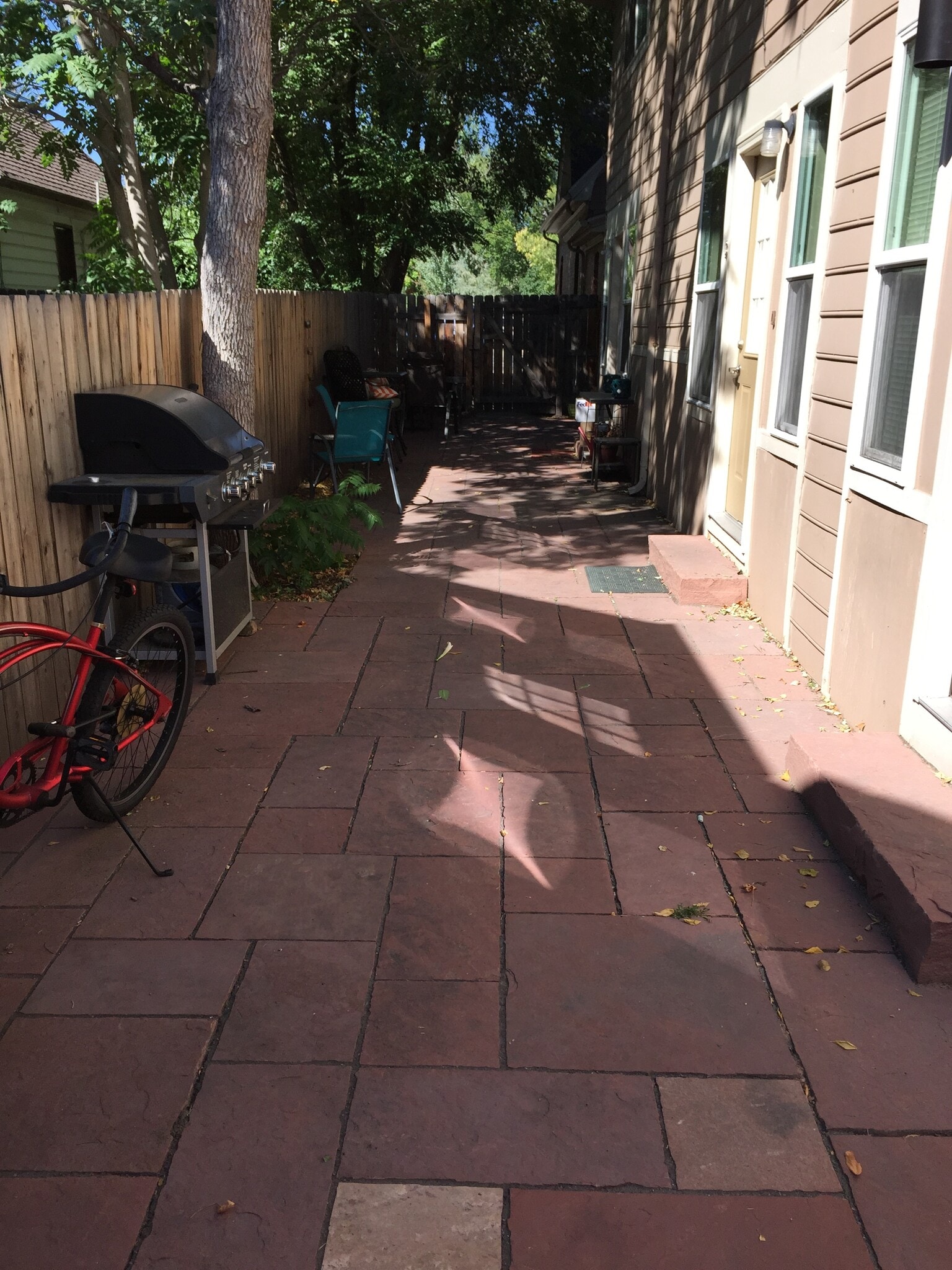 Outside entrance with gates and bike rack - 1832 Spruce St
