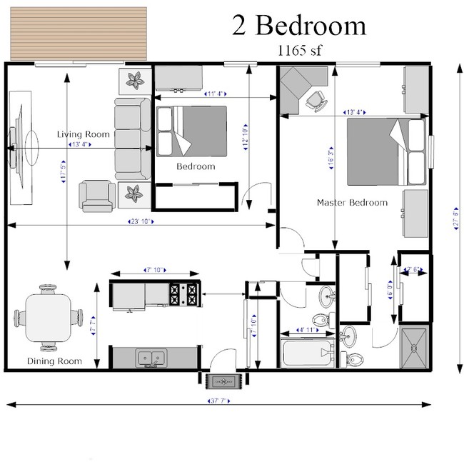 2BR/2BA - Country Club Manor Apartments