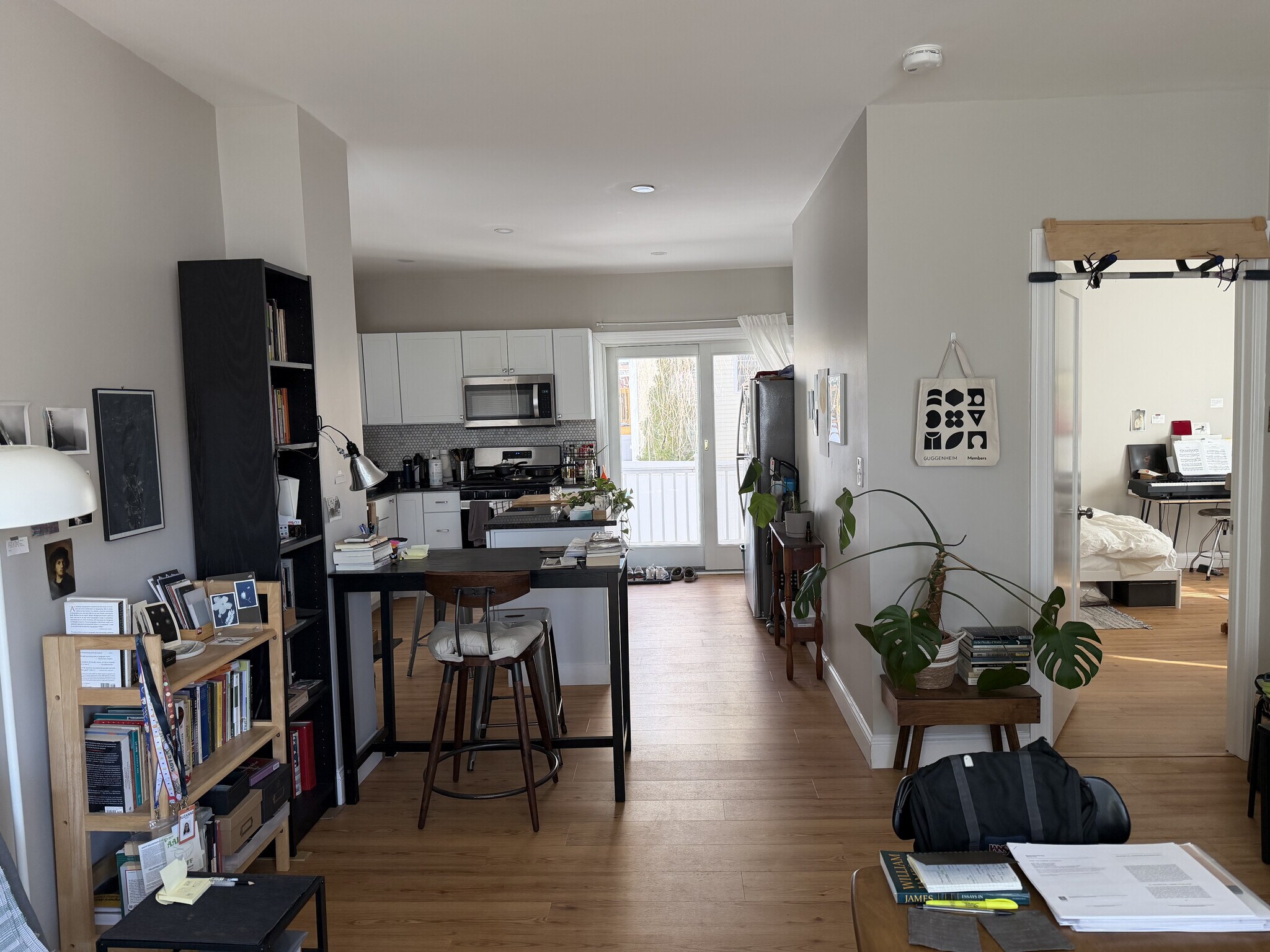 Living room looking into the kitchen - 28 Adams St