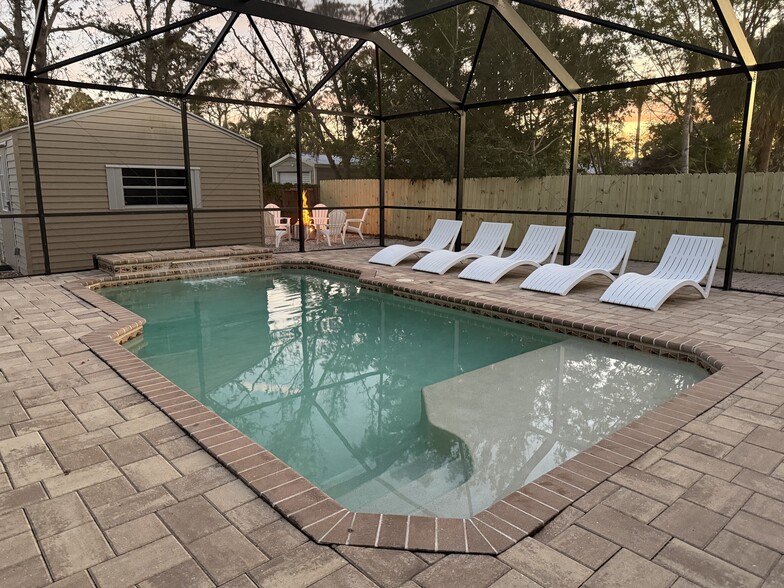 Pool inside the Lanai - 1805 Manasota Beach Rd