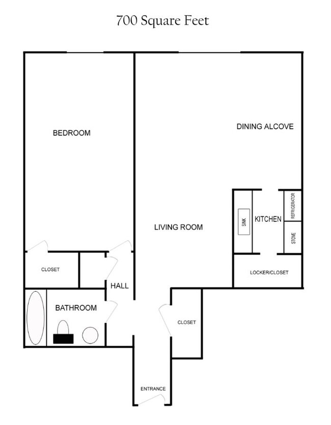 One Bedroom with Dining Alcove-Large - University Commons Apartments