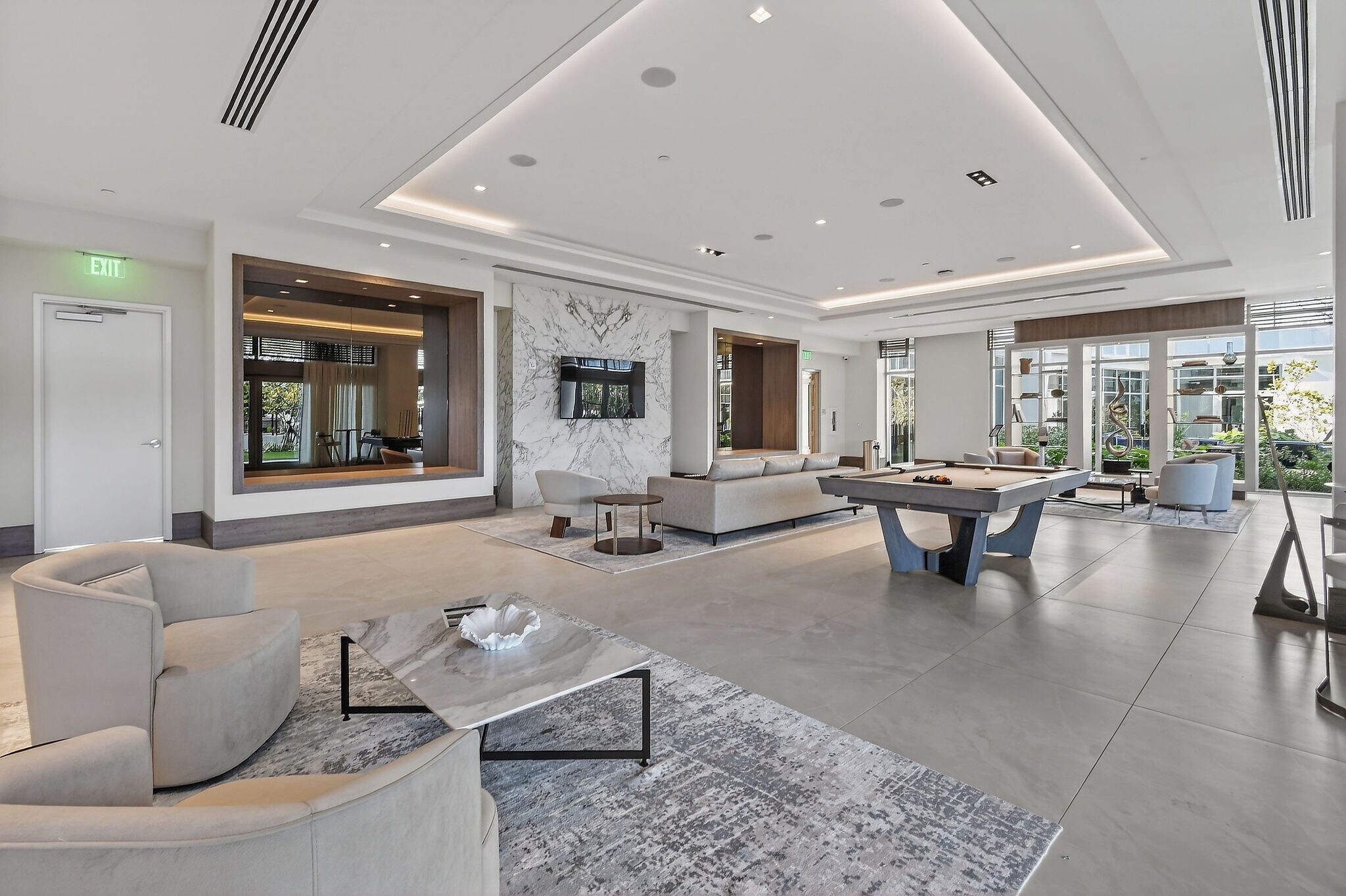 Activity room with pool table and bar - 220 Lake Shore Dr