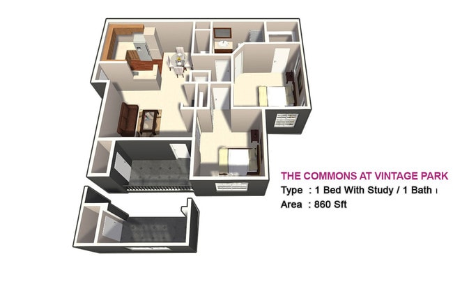 2 BED / 1 BATH - The Commons at Vintage Park