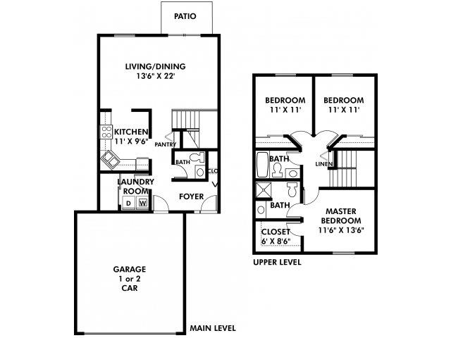 Floorplan - Carver Lake Townhomes