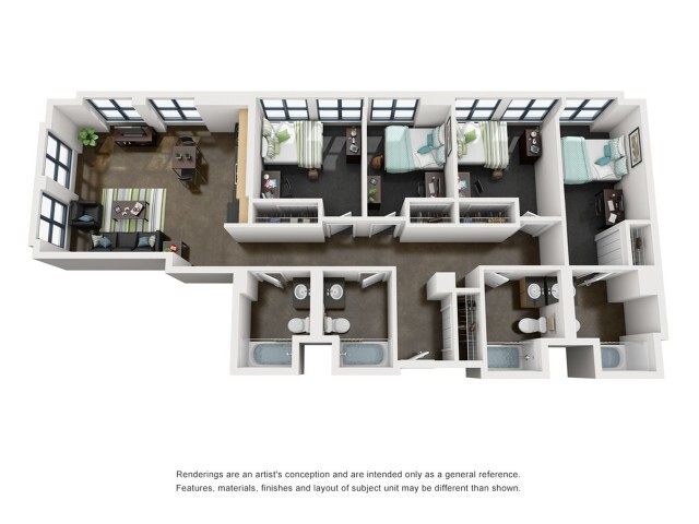 Polk 3D Floorplan - Tailor Lofts