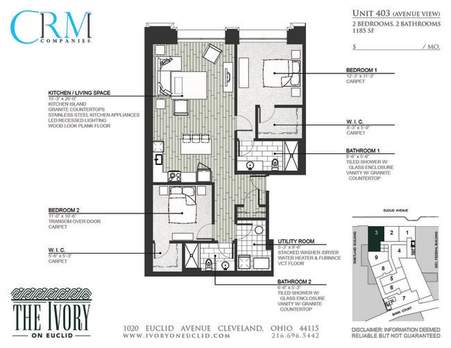 Floorplan - Ivory on Euclid