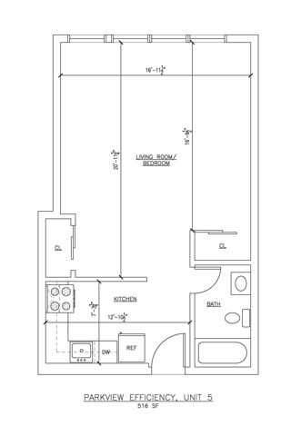 Studio Floor Plan - Parkview