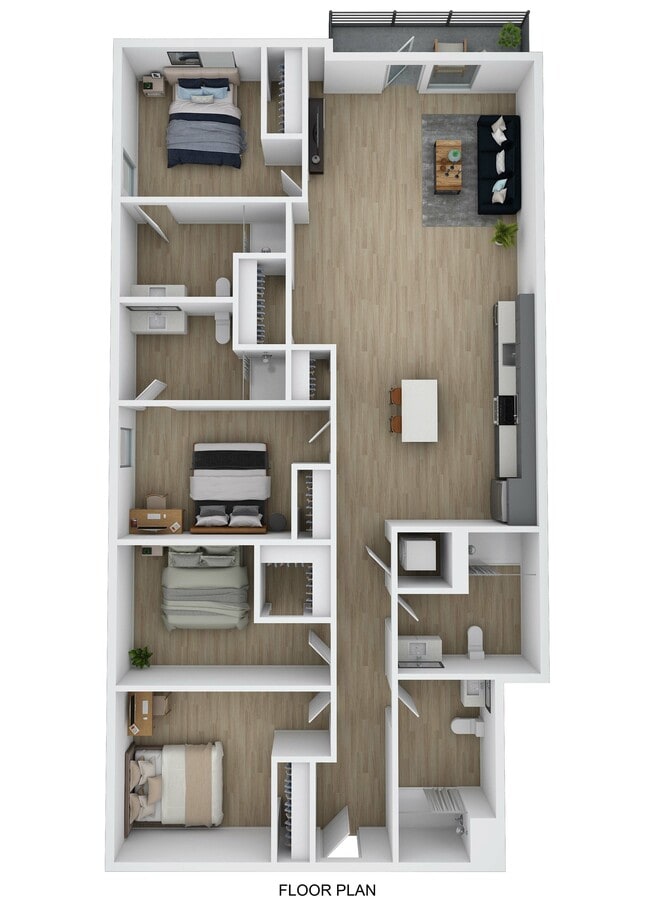 4 Bed 4 Bath E 3D - The Helmsman Student Living