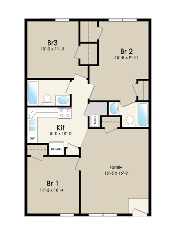 3 bed, 2 bath - Stone Court Apartments