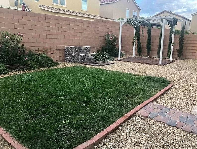 Bare backyard (Water fountain & Pergola) - 263 Garden Trellis Ct
