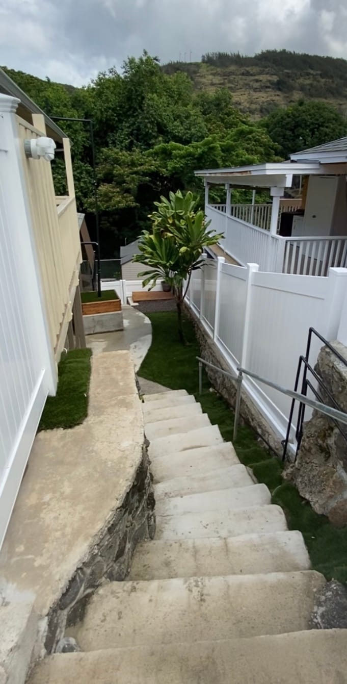 Stairs to access unit, private secured gated yard - 1739 Kamohoalii St