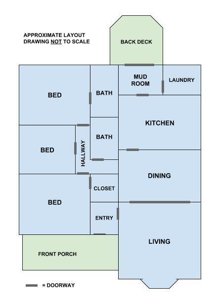 Approximate layout (not to scale) - 1818 Alston Avenue