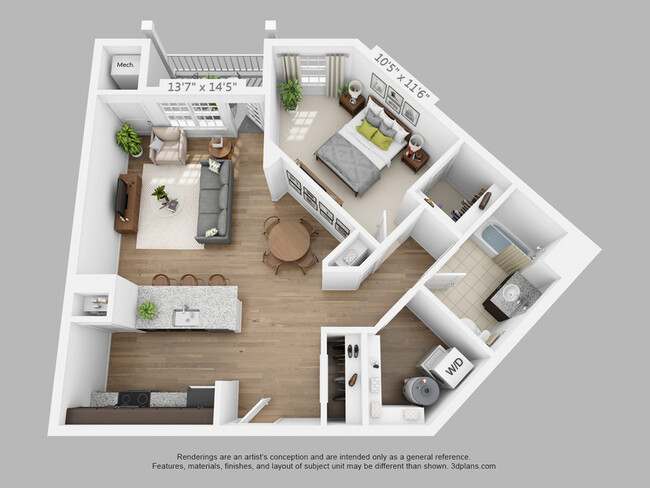 1 Bed, 866 SF - Westfield 41