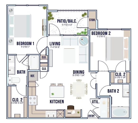 B1 | 943 sq ft - Milwee Street Apartments