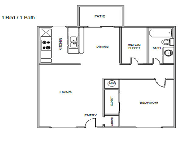 1BR/1BA - Borders Apartment Homes