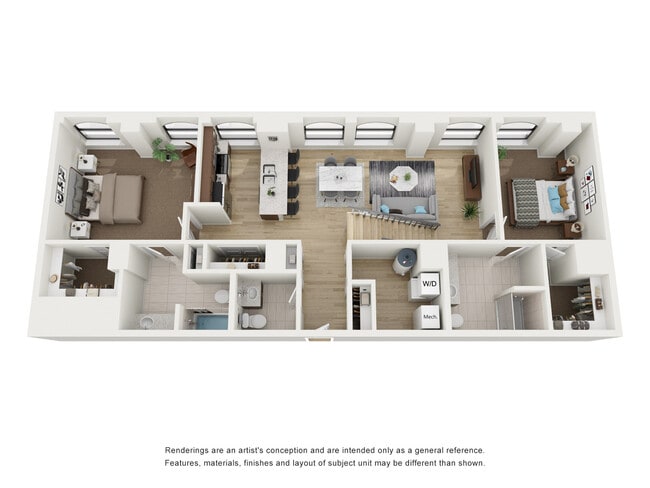 Lower Level 2x2.5 Penthouse Loft O - Residences at 150 Bagley