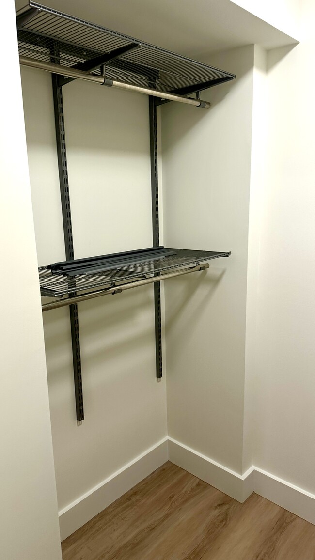 walk-in closet with Elfa shelves - 1644 Irving St NW