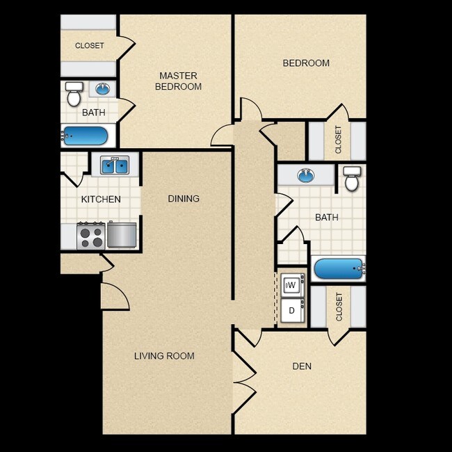 2 Bedroom with Den - Woodside Village