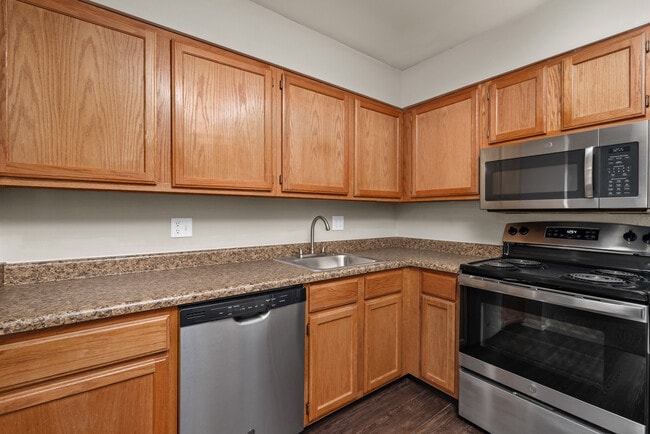 Two Bedroom Garden Partial Remodel with Fireplace | Kitchen Interior - Woods Mill Park Apartments & Townhomes