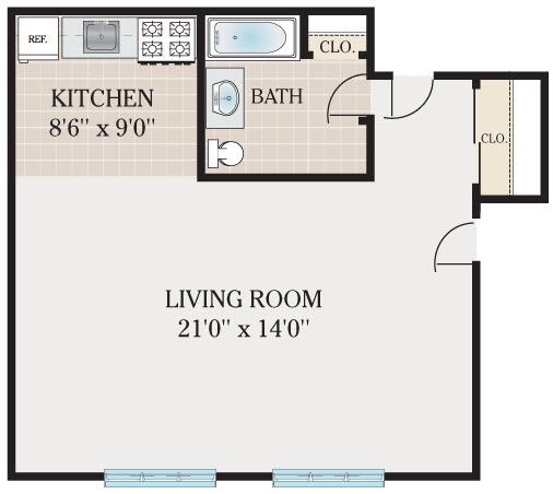 Floorplan - Bellevue Court Apartments