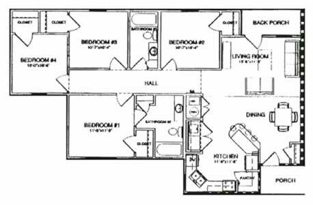 foxck-4-bdrm-2-bath-fp-1398sf.jpg - Fox Creek Apartments Shrevport