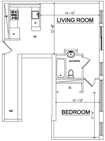 1BR/1BA - Ocean Blue