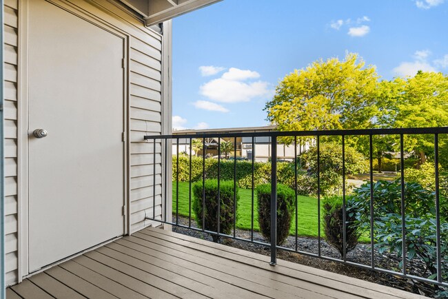 Enjoy your own private balcony with peaceful courtyard views—perfect for morning coffee, fresh air, or relaxing outdoors. - Bay Ridge Apartments
