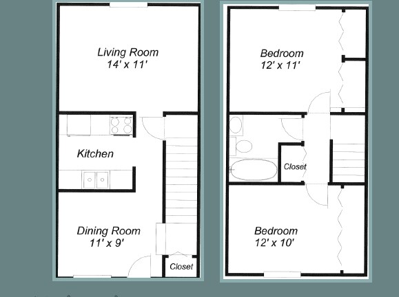 2BR/1BA - Westgate Townhomes