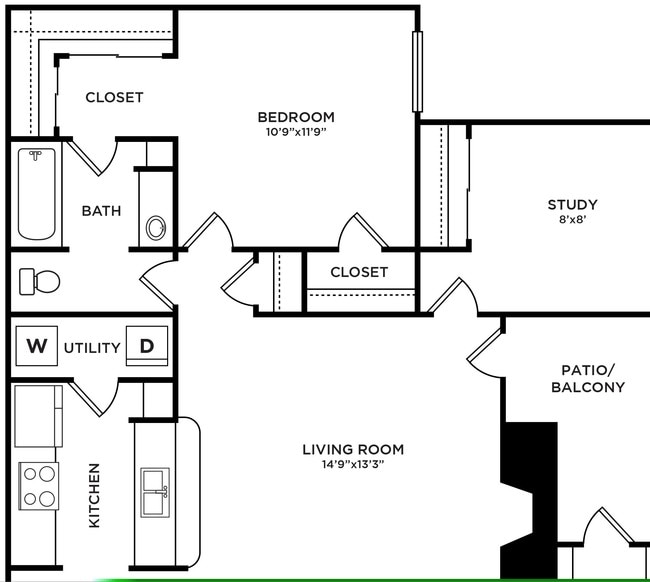 A4- 1 Bedroom/ 1 Study/ 1 Bathroom - The Chalet 1