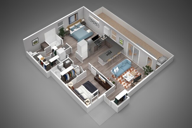 2A - 2x2 Floor Plan - The Flats at Jasper