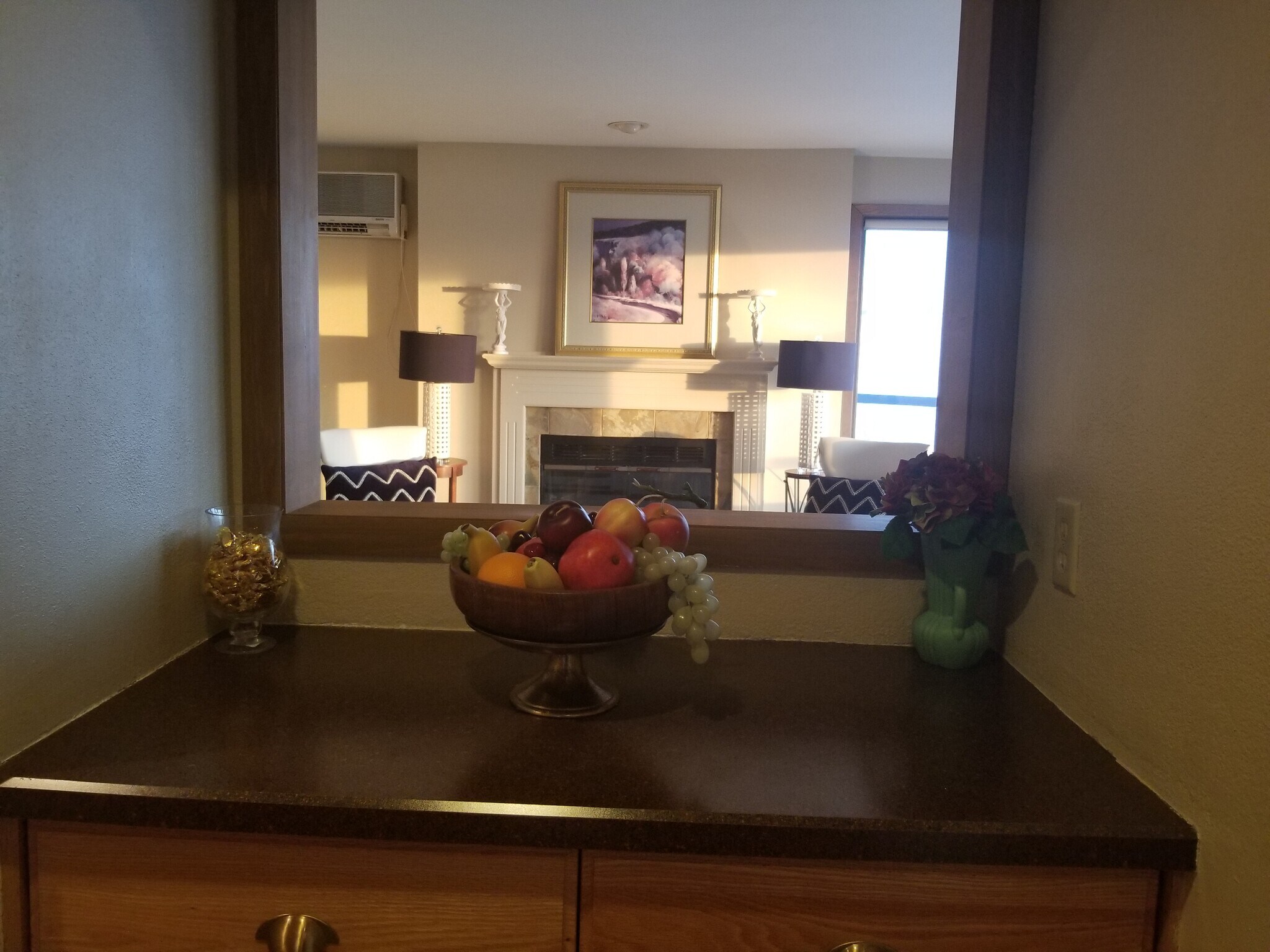 Living room with Mantel & Fireplace - 1931 Broadway E
