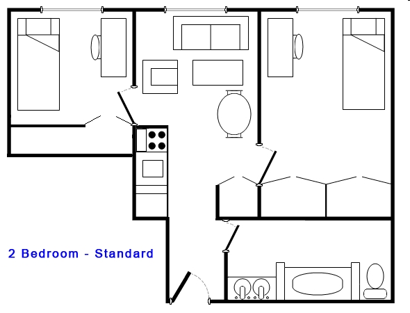 2BR/1BA - Harrison Apartments