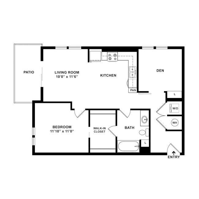 Southfork, 1 bed x 1 bath, 796 sq. ft. - Cortland South Meridian