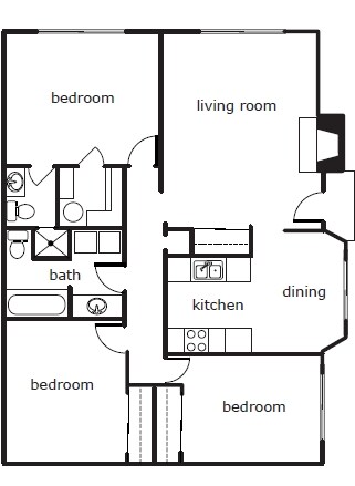 Plan E - Village Manor Apartments