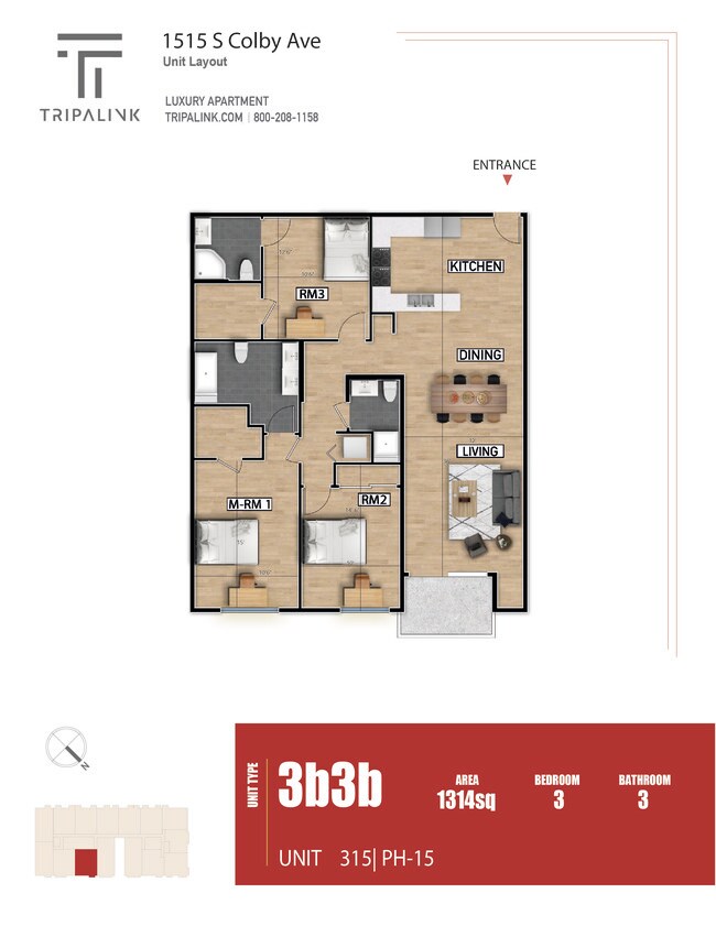 Floorplan - 1515 Colby Ave