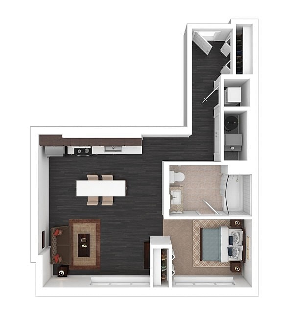 S1 3D Floor plan - Courthouse Square Apartments