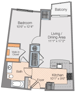 1BR/1BA - The Galaxy Apartments