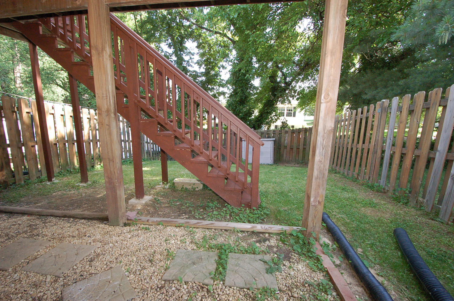 Backyard view from basement rear door - 8916 Pembrook Woods