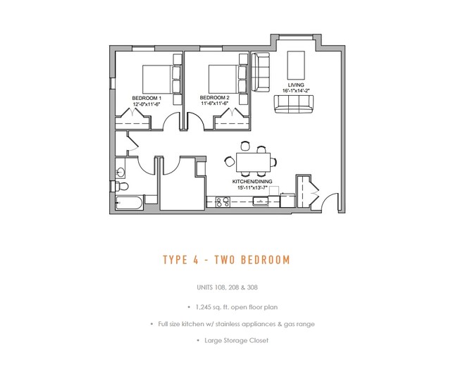 Type 4- 2 Bedroomo - The Upton Residences