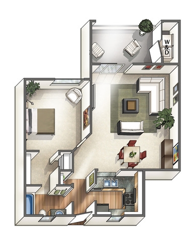 1BR/1BA - Vaseo Apartments