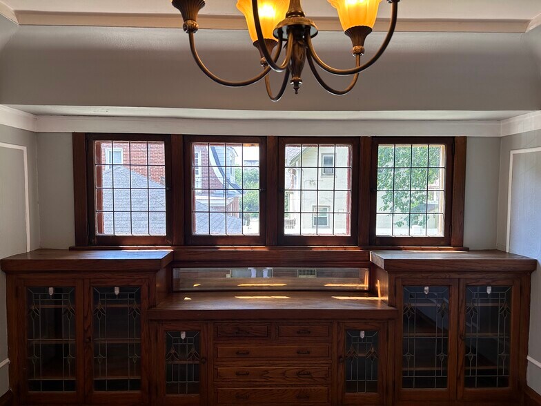 Built in buffet with china cabinets and drawers - 7526 Lincoln Pl