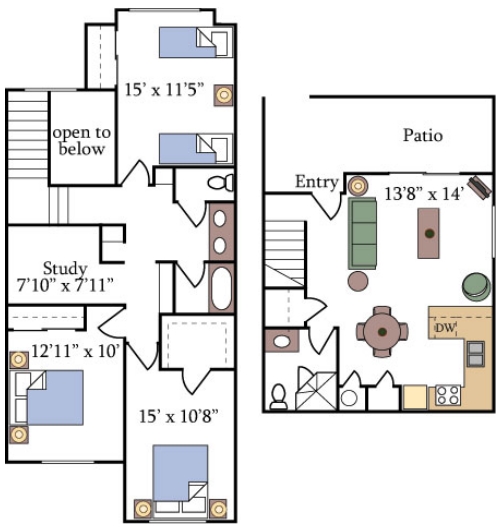 3BR/2BA - Fountain Circle Townhomes