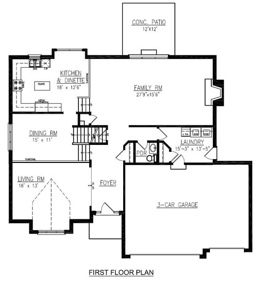 First Floor Plan - 7810 Brookside Glen Dr