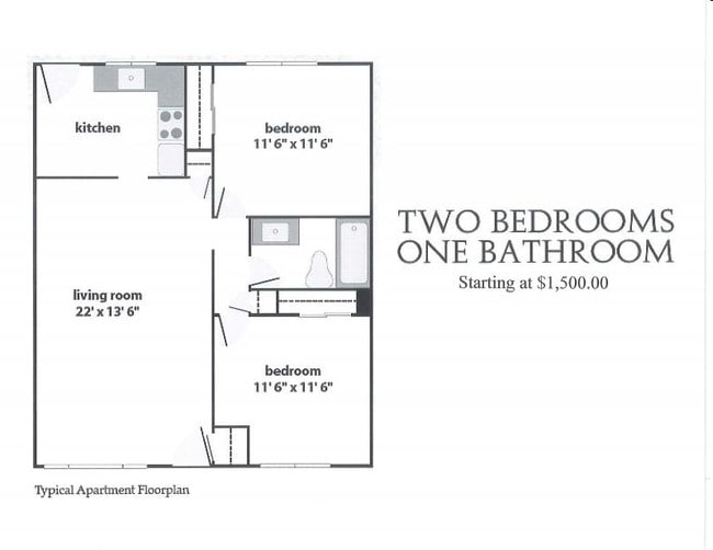 2BR/1BA - Ambassador Apartments