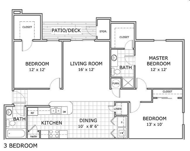 3BR/2BA - Kensington Park Apartments